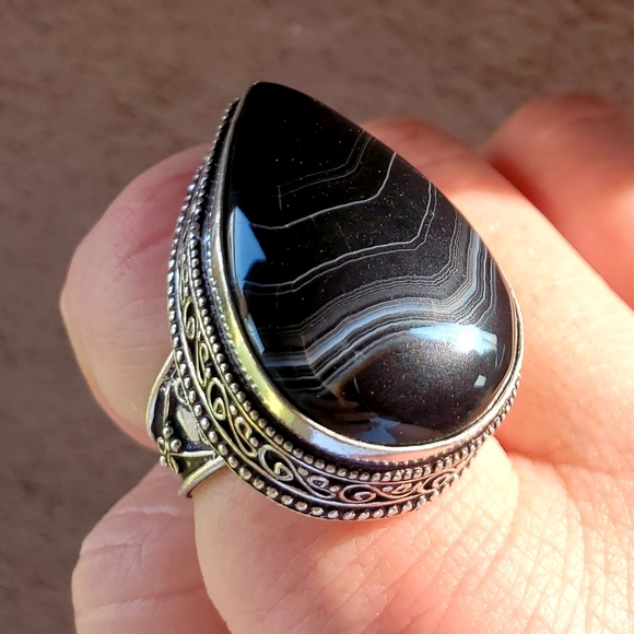 New Botswana Agate 925 Silver Ring. - Picture 1 of 11